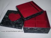 Porta jóias coração de veludo